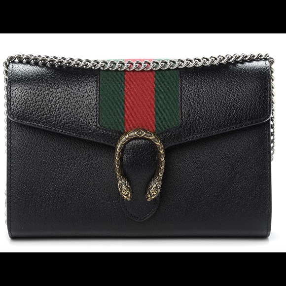 dionysus calfskin leather coin purse on a chain